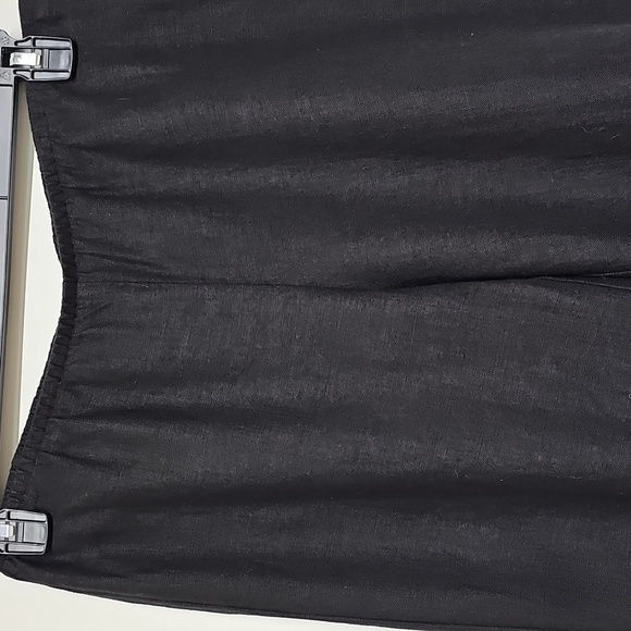 Eileen Fisher Black Linen Slim Ankle Pant, Side Zip, New, Size Medium - Picture 2 of 13